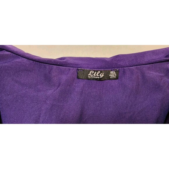 Lily by Firmiana Womens Purple Tunic Top Long Sleeve Size 4X Plus Pretty Vintage - Picture 6 of 9